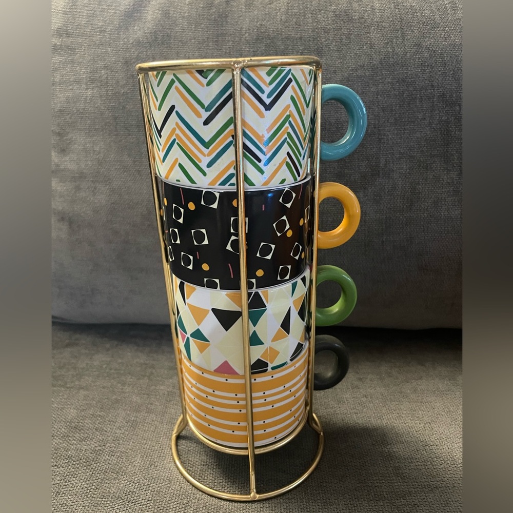 Oh Joy for Target stackable mugs. Cute and colorful to display on the counter.